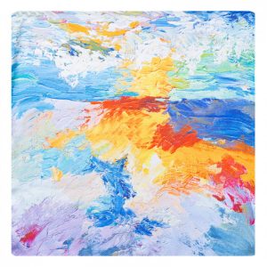 Esarfa patrata cu o singura fata imprimata, din matase si vascoza