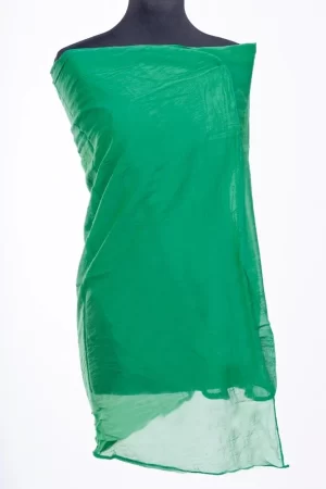 Esarfa verde, dreptunghiulara, alungita in colturi, din bumbac si matase