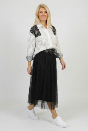 Fusta clos din tulle, neagra