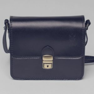 Geanta crossbody bleumarin din piele naturala, tip postas