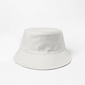 Palarie tip bucket unisex cu doua fete, alb si negru, din bumbac