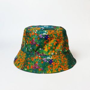 Palarie tip bucket unisex cu doua fete imprimata cu reproducere dupa    Camp cu maci   de Claude Monet