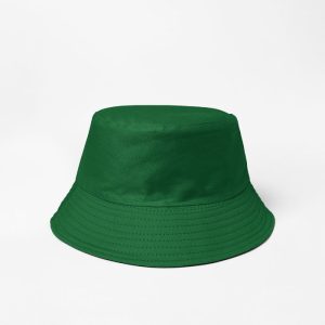 Palarie tip bucket unisex cu doua fete, verde si negru, din bumbac