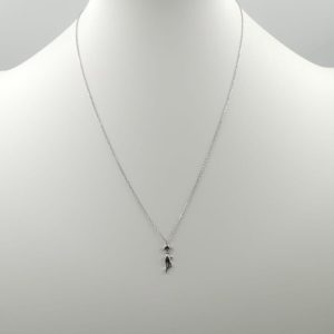 Set colier cu lant din argint 925 si pandant pisicuta cu mustati